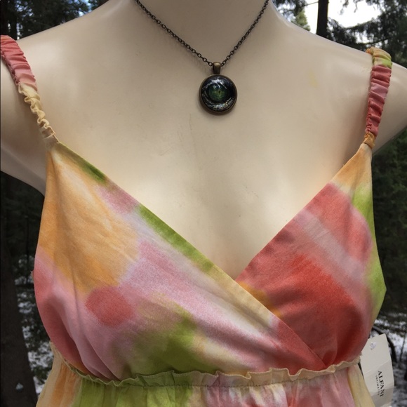 Alfani molted sherbet colored cotton chemisenight dress,HP25 - Picture 4 of 15